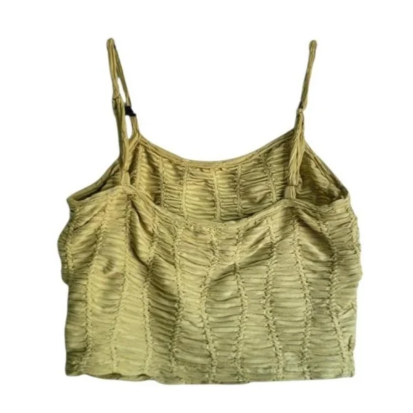 Green Ruched Tank Top - Picture 3 of 4